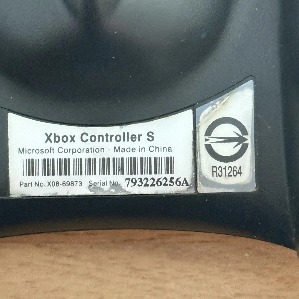Original Microsoft Xbox Black S-Type Controller Wired Official TESTED WORKS